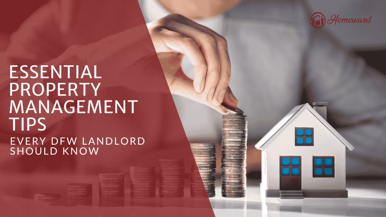 DFW landlord managing rental property paperwork and keys at a desk